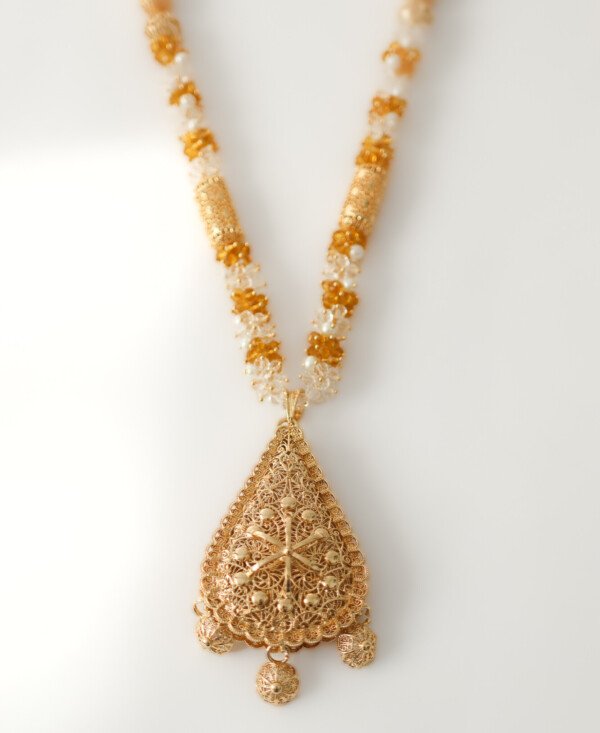 Collier de cristaux bicolore