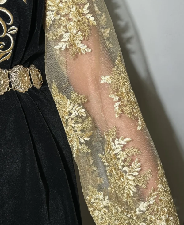 Manche en dentelles doré amovibles